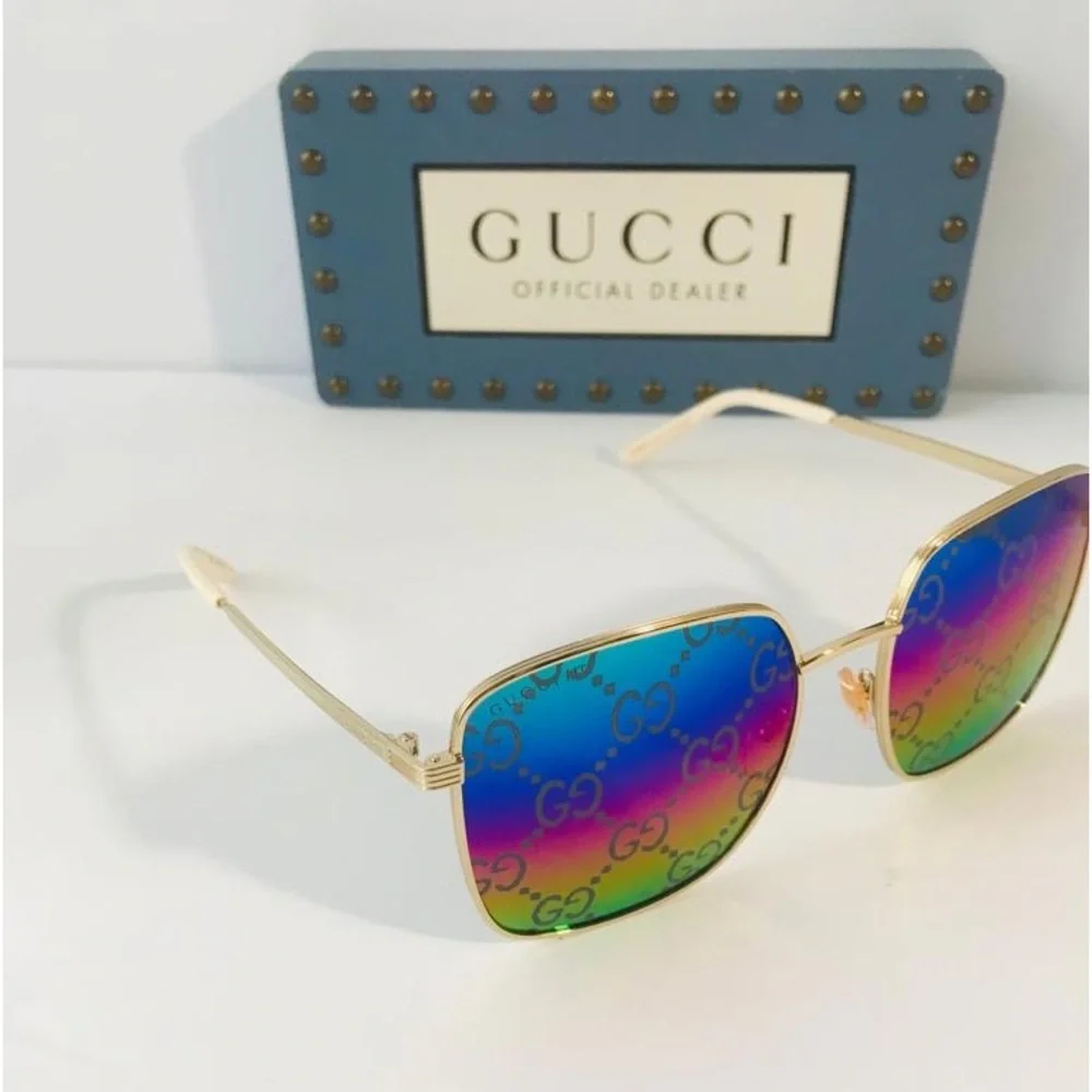 - 💯- New Authentic GUCCI Multicolor Square Ladies Sunglasses GG0802S 004 57
